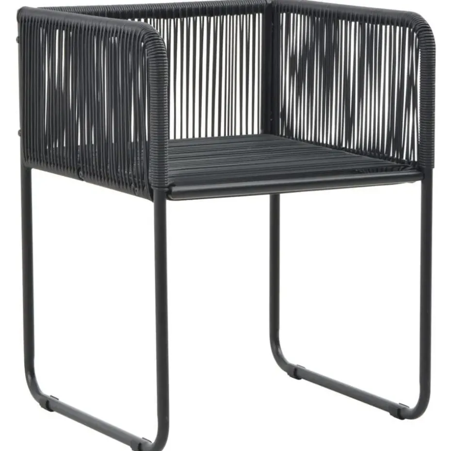 vidaXL - 9-delige Tuinset met kussens - Zwart - PVC-rattan - 184.5x90 cm