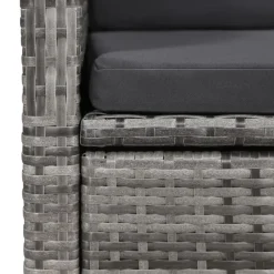 vidaXL - 9-delige Tuinset met kussens 8 grijs verstelbaar stoelen - 200x100 cm