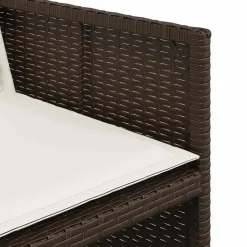 vidaXL - 5-delige Tuinset met wit kussens - Bruin - PE rattan - 110x106 cm