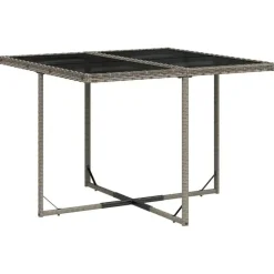 vidaXL - 7-delige Tuinset met donkergrijs kussens - PE rattan - 110x106 cm
