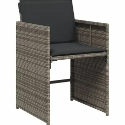 vidaXL - 7-delige Tuinset met donkergrijs kussens - PE rattan - 110x106 cm