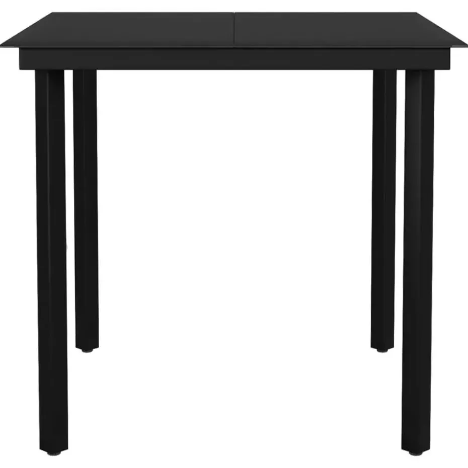 vidaXL - 5-delige Tuinset met kussens - Zwart PE rattan & staal - 80x80 cm