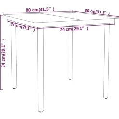 vidaXL - 5-delige Tuinset met kussens - Zwart PE rattan & staal - 80x80 cm