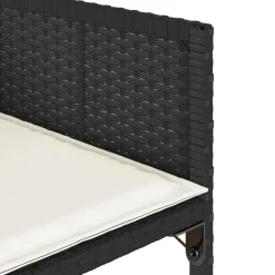 vidaXL - 5-delige Tuinset wit kussens - Zwart - PE rattan en glas - 110x106 cm