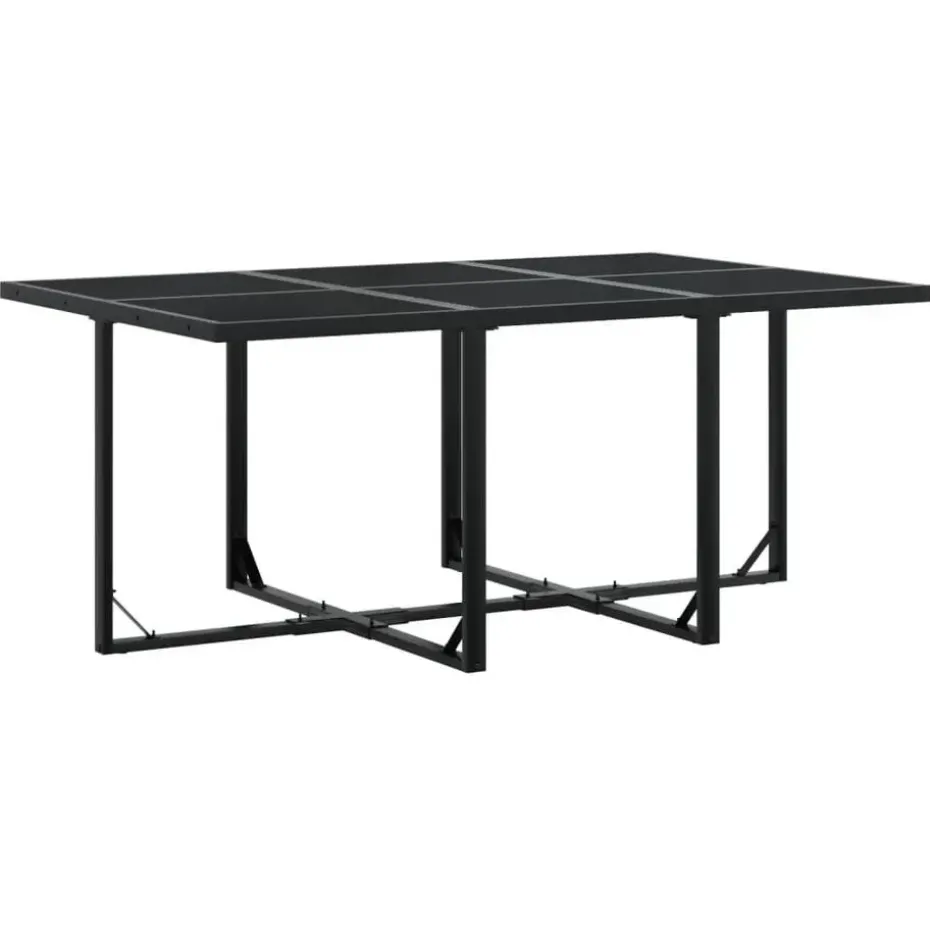 vidaXL - 7-delige Tuinset wit zitkussens - Zwart - PE rattan - 165x107 cm