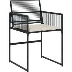 vidaXL - 7-delige Tuinset wit zitkussens - Zwart - PE rattan - 165x107 cm