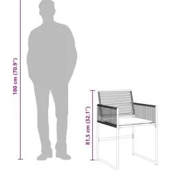 vidaXL - 7-delige Tuinset wit zitkussens - Zwart - PE rattan - 165x107 cm