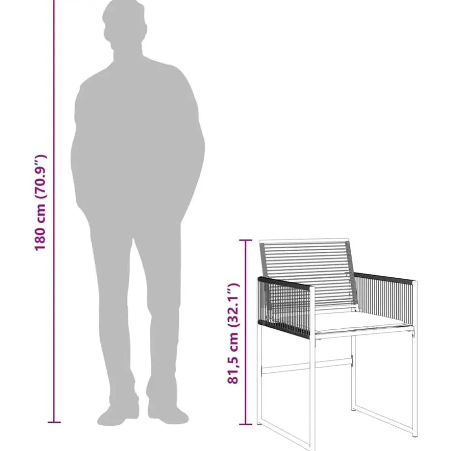 vidaXL - 7-delige Tuinset wit zitkussens - Zwart - PE rattan - 165x107 cm