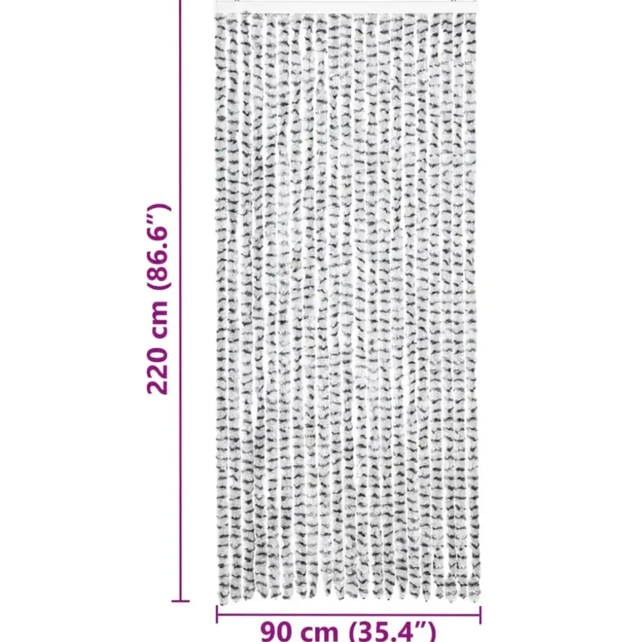 vidaXL - Deurgordijn - Grijs - Polypropyleen - 90 x 220 cm