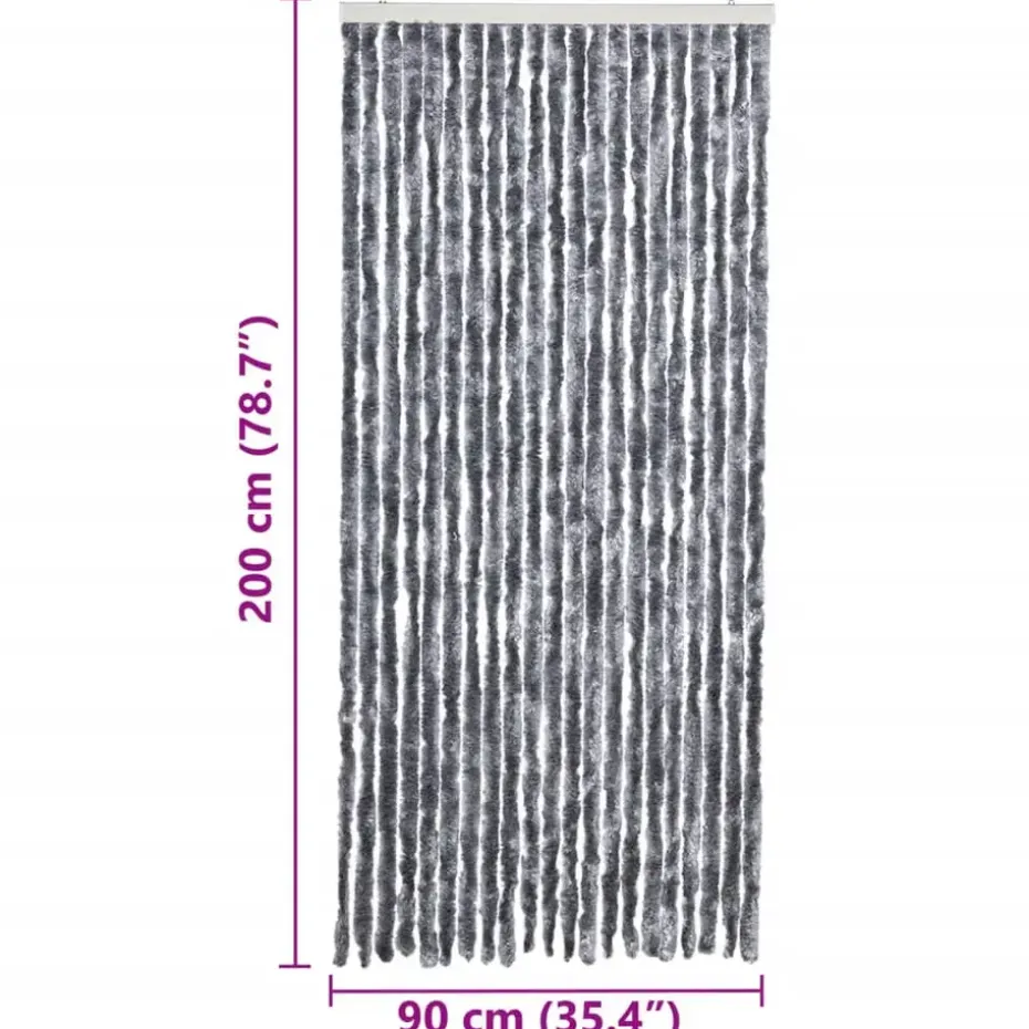 vidaXL - Deurgordijn - Zilver - Polypropyleen - 90 x 200 cm