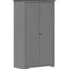 vidaXL - 2-deurs Kledingkast BODO - Massief grenenhout - Grijs - 99x53.5x173 cm