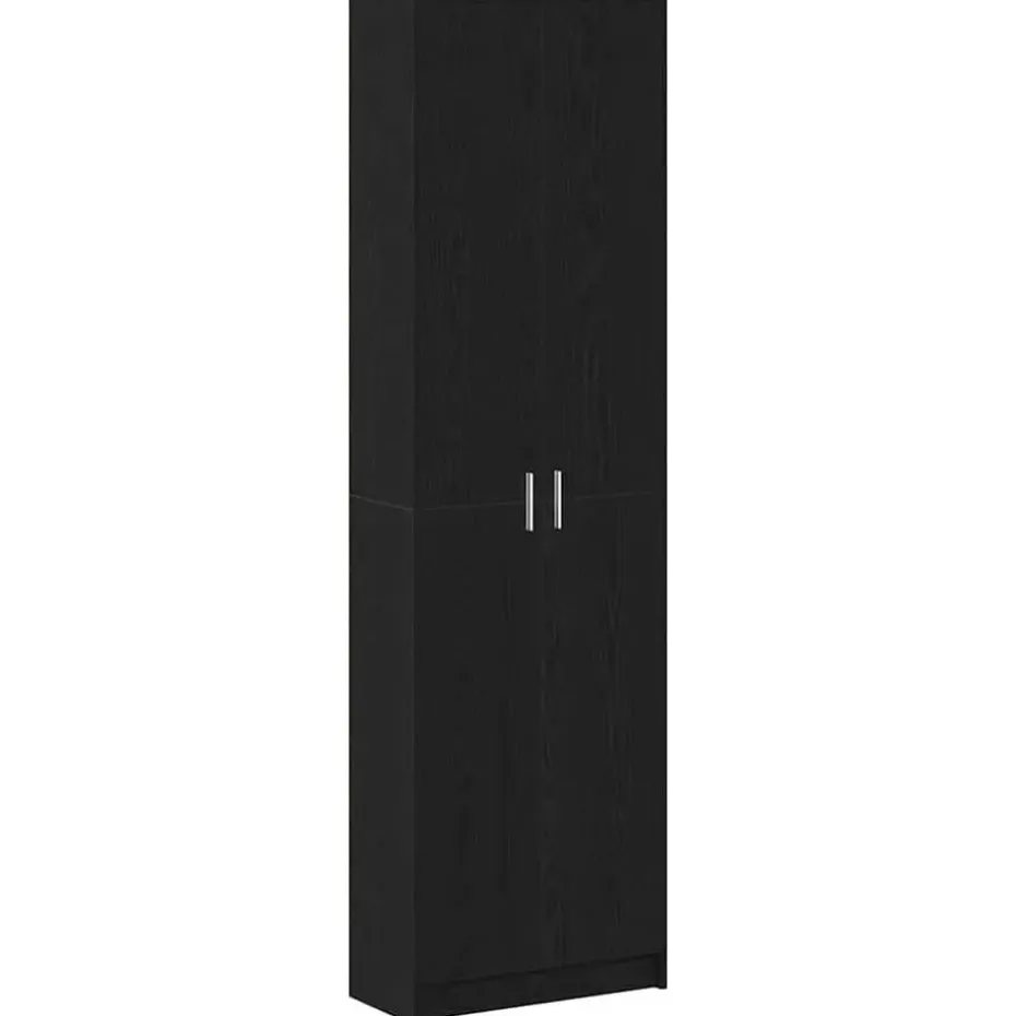 vidaXL - 2-deurs Kledingkast met planken - Hout - Zwart eiken - 55x25x189 cm