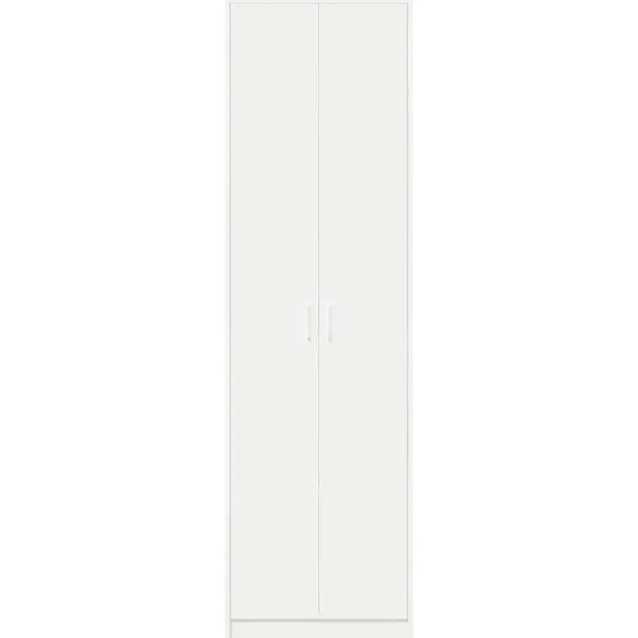 vidaXL - 2-deurs Kledingkast met planken - Bewerket hout - Wit - 55x25x189 cm