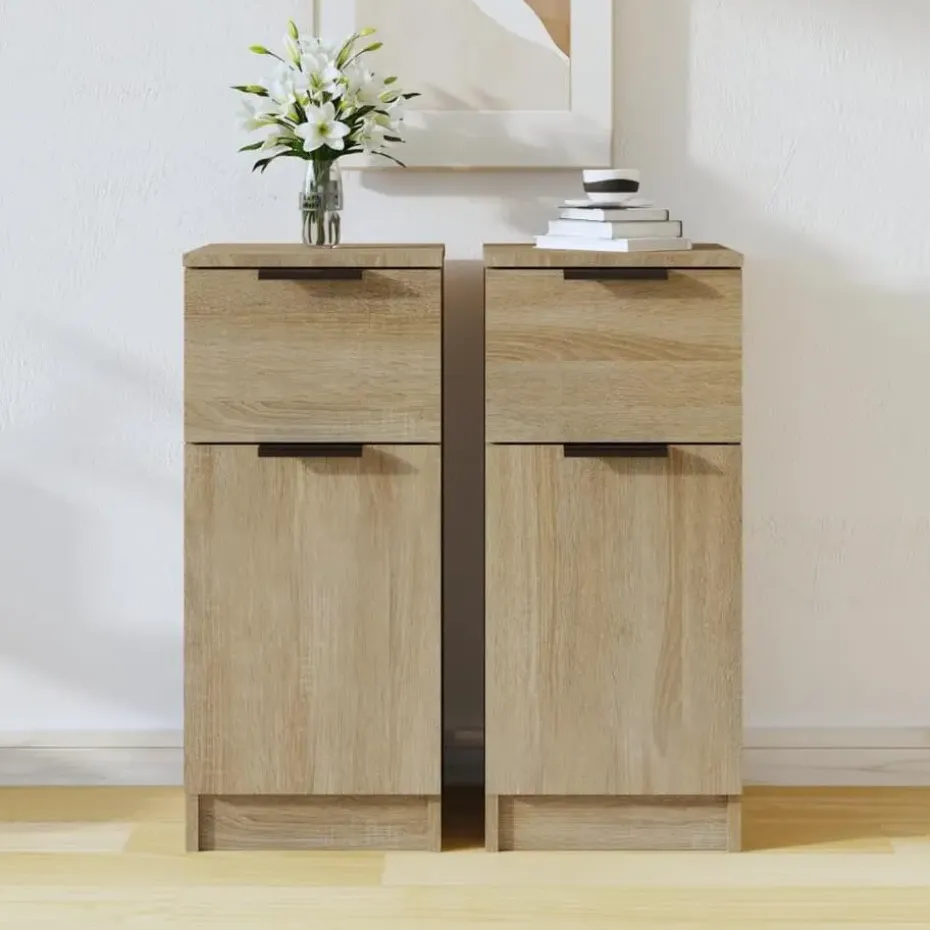 vidaXL - Dressoir - Bruin - Bewerkt hout - 2 stuks