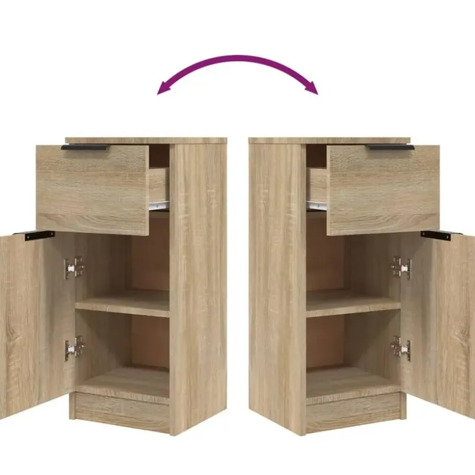 vidaXL - Dressoir - Bruin - Bewerkt hout - 2 stuks