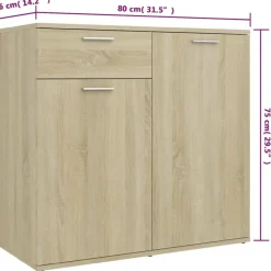 vidaXL - Dressoir - Bruin - Bewerkt hout