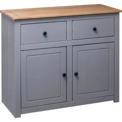 vidaXL - Dressoir - Grijs - Grenenhout