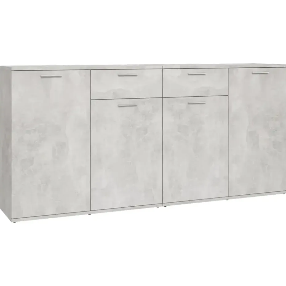 vidaXL - Dressoir - Grijs - Bewerkt hout