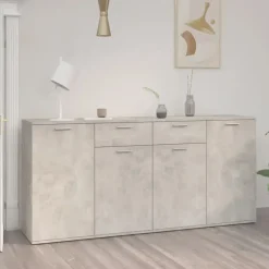 vidaXL - Dressoir - Grijs - Bewerkt hout