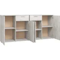 vidaXL - Dressoir - Grijs - Bewerkt hout