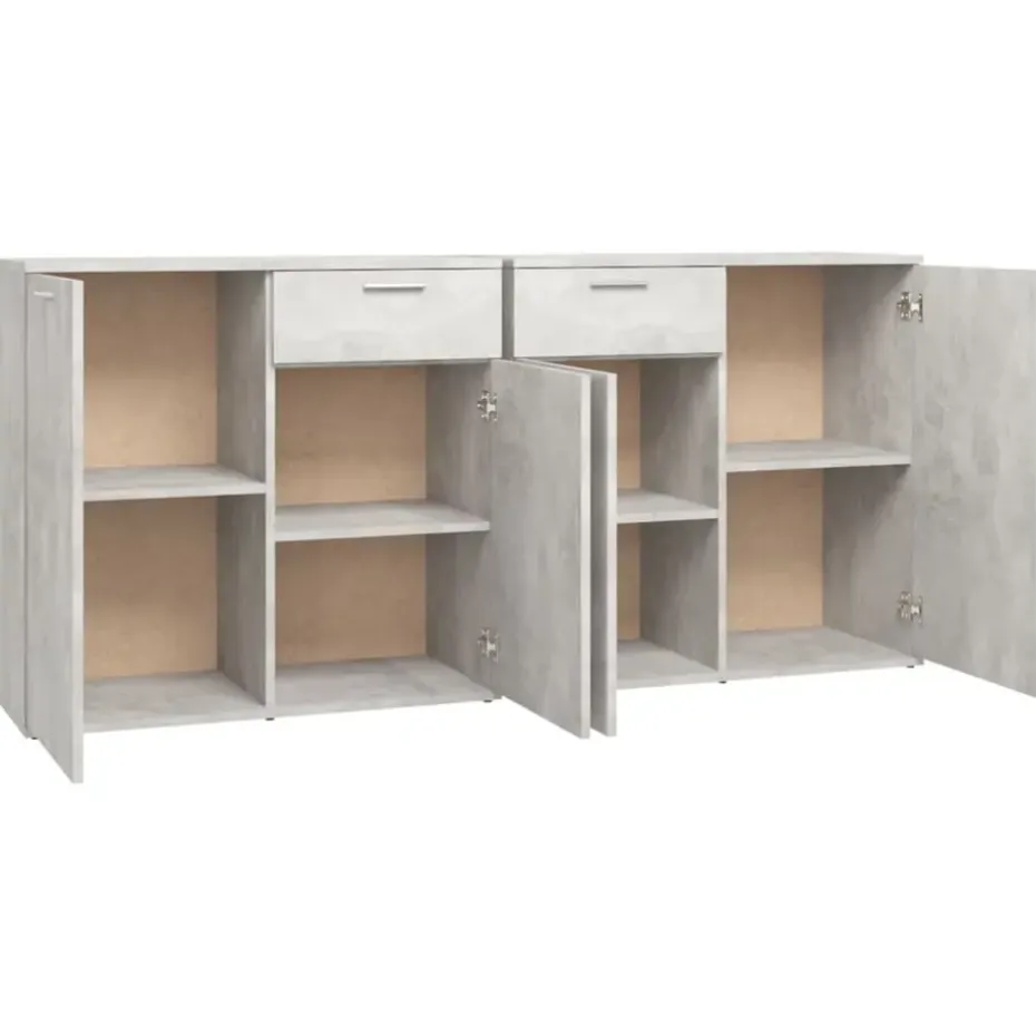 vidaXL - Dressoir - Grijs - Bewerkt hout