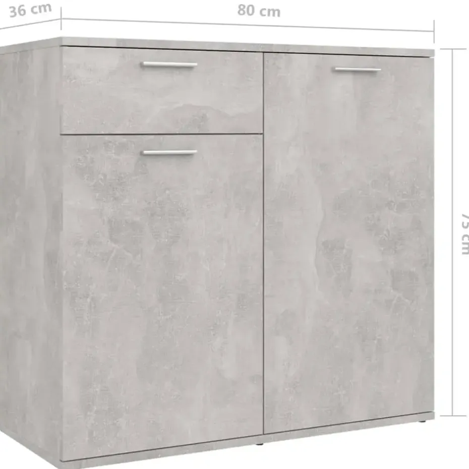 vidaXL - Dressoir - Grijs - Bewerkt hout