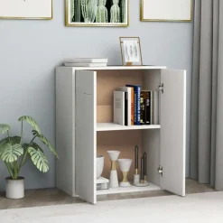 vidaXL - Dressoir - Wit - Bewerkt hout