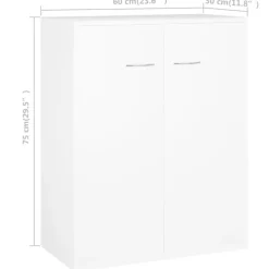 vidaXL - Dressoir - Wit - Bewerkt hout