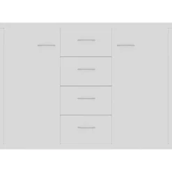 vidaXL - Dressoir - Wit - Bewerkt hout
