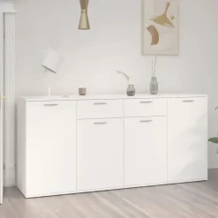 vidaXL - Dressoir - Wit - Bewerkt hout