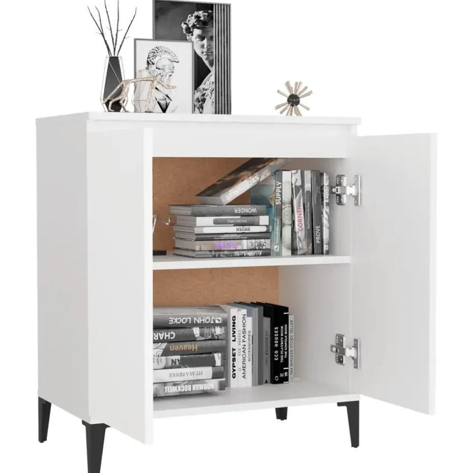 vidaXL - Dressoir - Wit - Bewerkt hout