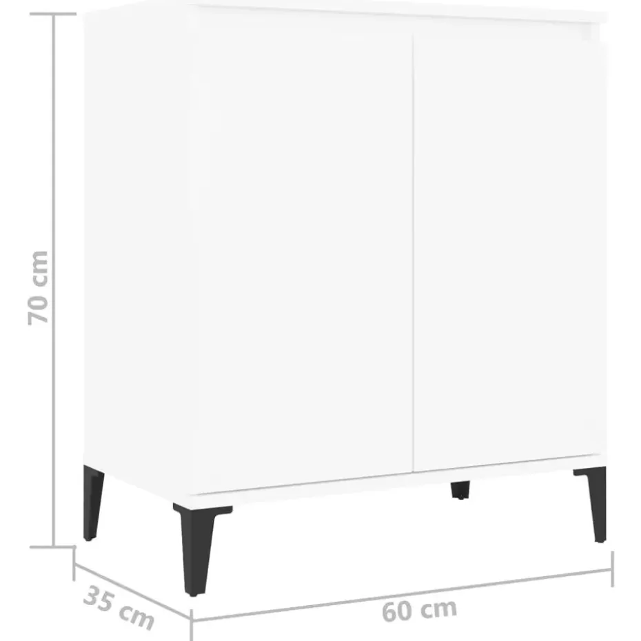 vidaXL - Dressoir - Wit - Bewerkt hout