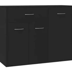 vidaXL - Dressoir - Zwart - Bewerkt hout