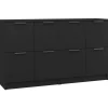 vidaXL - Dressoir - Zwart - Bewerkt hout - 2 stuks