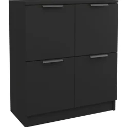 vidaXL - Dressoir - Zwart - Bewerkt hout - 2 stuks