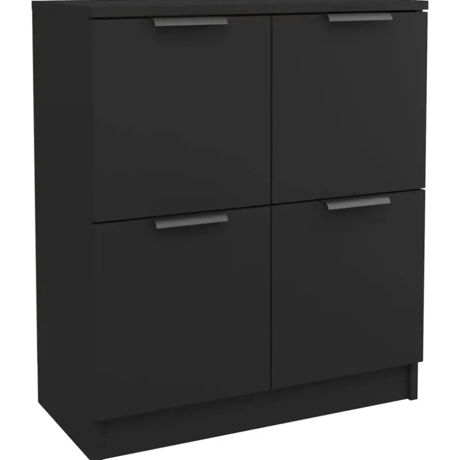 vidaXL - Dressoir - Zwart - Bewerkt hout - 2 stuks
