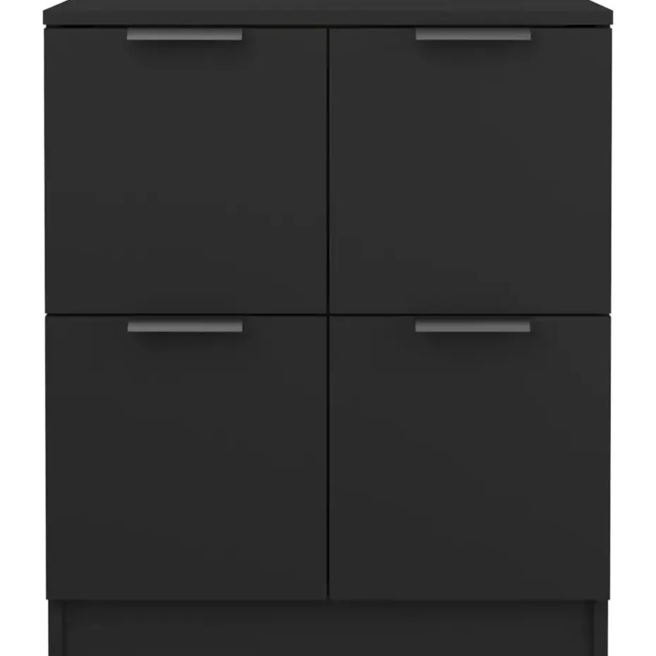 vidaXL - Dressoir - Zwart - Bewerkt hout - 2 stuks