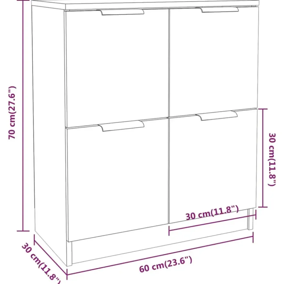 vidaXL - Dressoir - Zwart - Bewerkt hout - 2 stuks