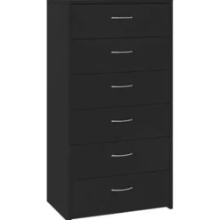vidaXL - Dressoir - Zwart - Bewerkt hout