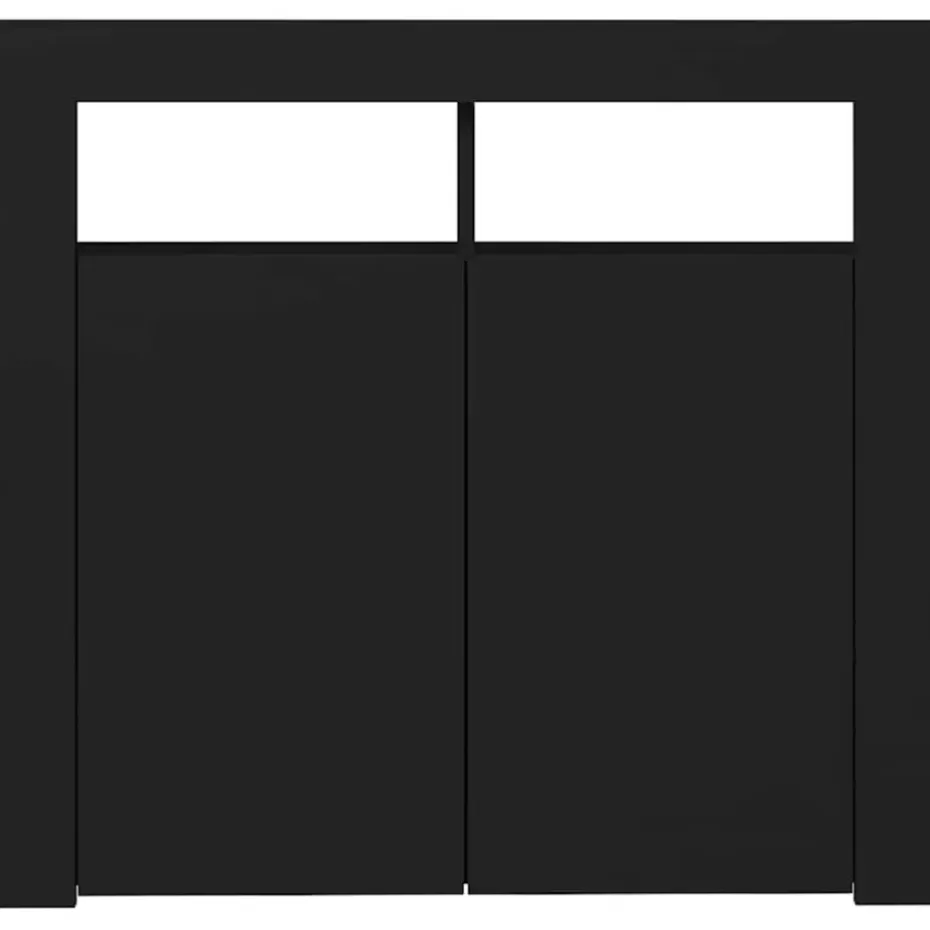 vidaXL - Dressoir - Zwart - Bewerkt hout - 80 x 35 x 75 cm