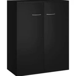 vidaXL - Dressoir - Zwart - Bewerkt hout