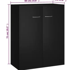 vidaXL - Dressoir - Zwart - Bewerkt hout