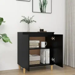vidaXL - Dressoir - Zwart - Bewerkt hout