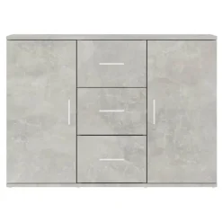 vidaXL - Dressoir met 2 deuren 3 lades - Betongrijs - Hout -91x29.5x65 cm
