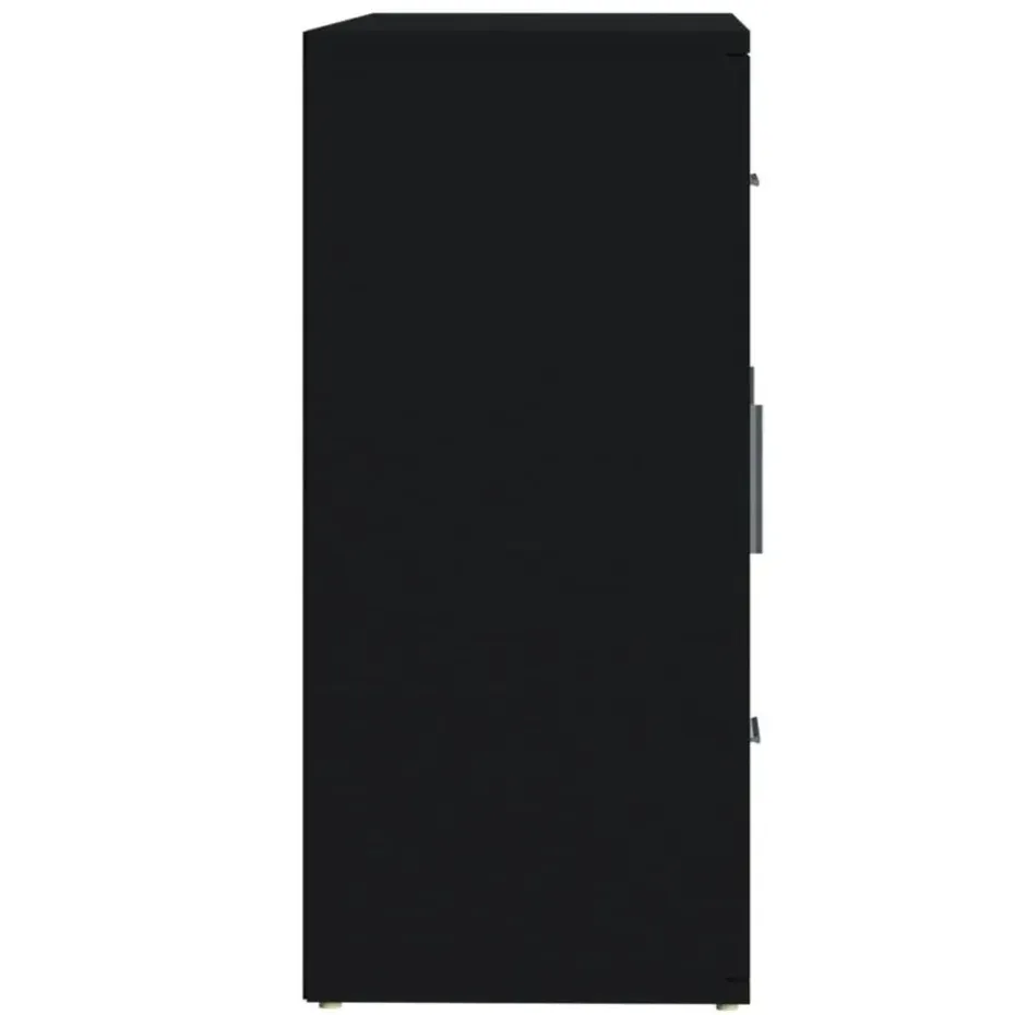 vidaXL - Dressoir met 2 deuren 3 lades - Zwart - Bewerkt hout -91x29.5x65 cm