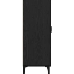 vidaXL - Dressoir met 2 deuren - Zwart eiken - Bewerkt hout - 69.5x34x90 cm