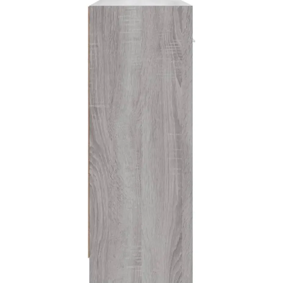 vidaXL - Dressoir met 3 deuren 3 lades - Grijs sonoma eiken - Hout - 91x28x75 cm