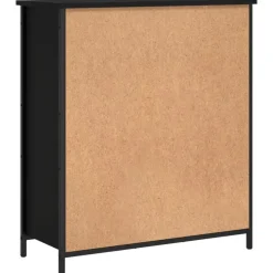 vidaXL - Dressoir met 2 deuren 2 lades - Zwart - Hout en staal -70x30x80 cm