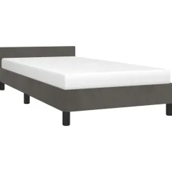 vidaXL - Eenpersoonsbed frame - Donkergrijs - Fluweel - 80x200 cm