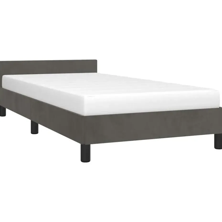 vidaXL - Eenpersoonsbed frame - Donkergrijs - Fluweel - 80x200 cm